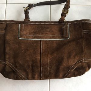 Brown Suede Coach Purse
